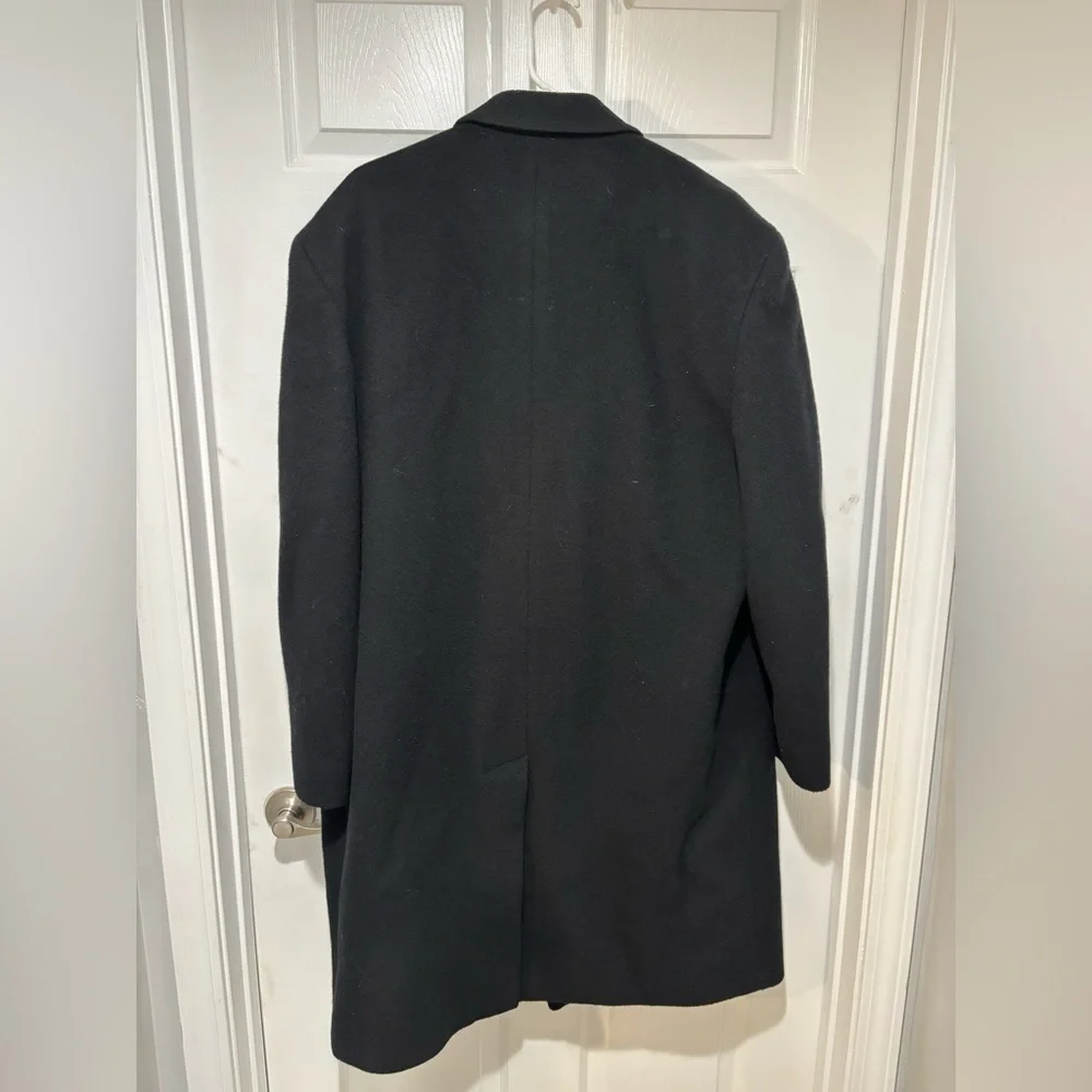DANIEL HECHTER Men's Cashmere Blend Black Overcoat 50R
